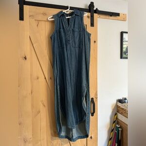 Free people Size Small Denim Midi Dress with tie.